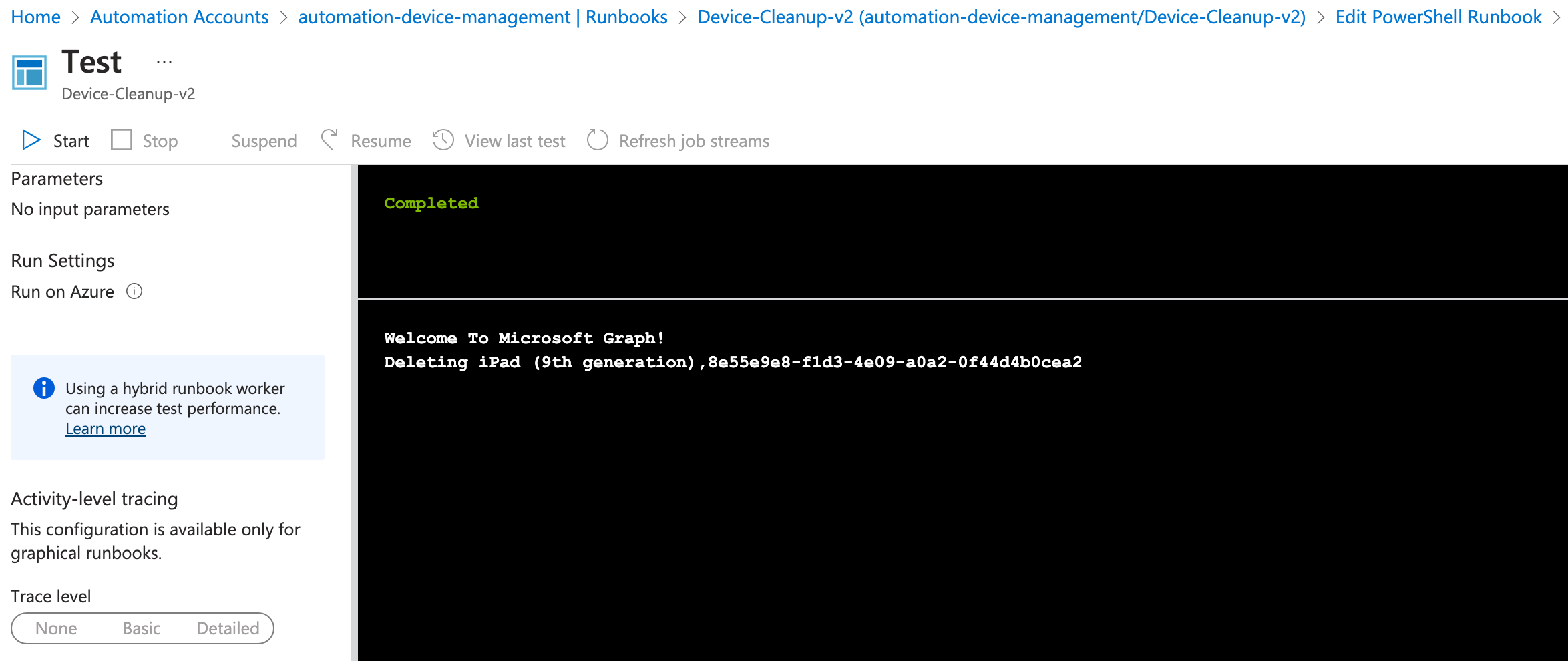 Azure Automation - Device Cleanup v2