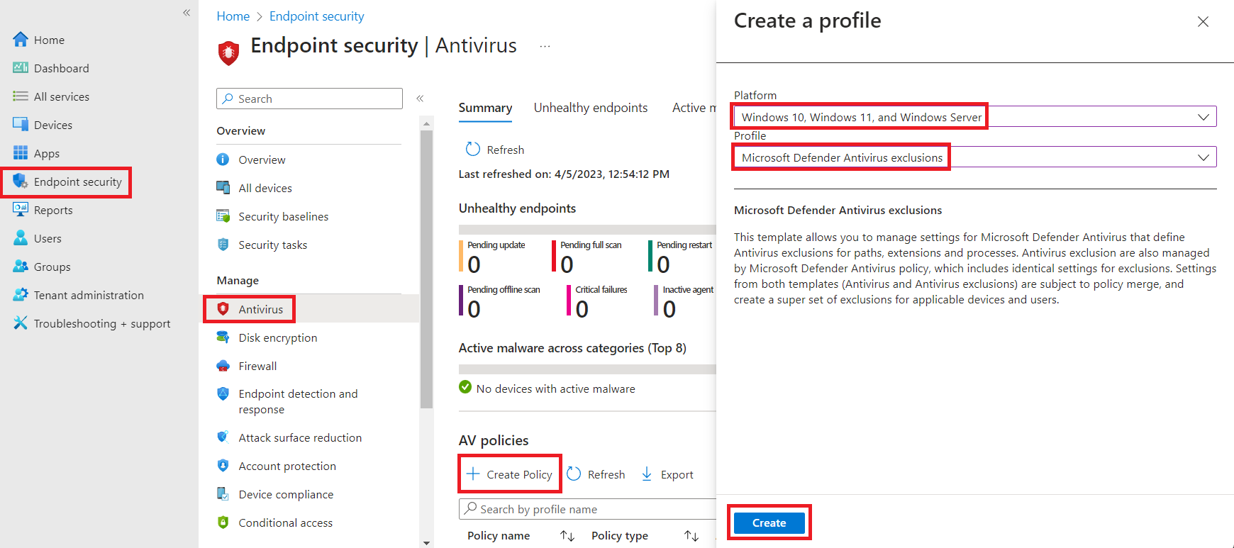 Intune Discover Defender AV exclusions using Proactive Remediation